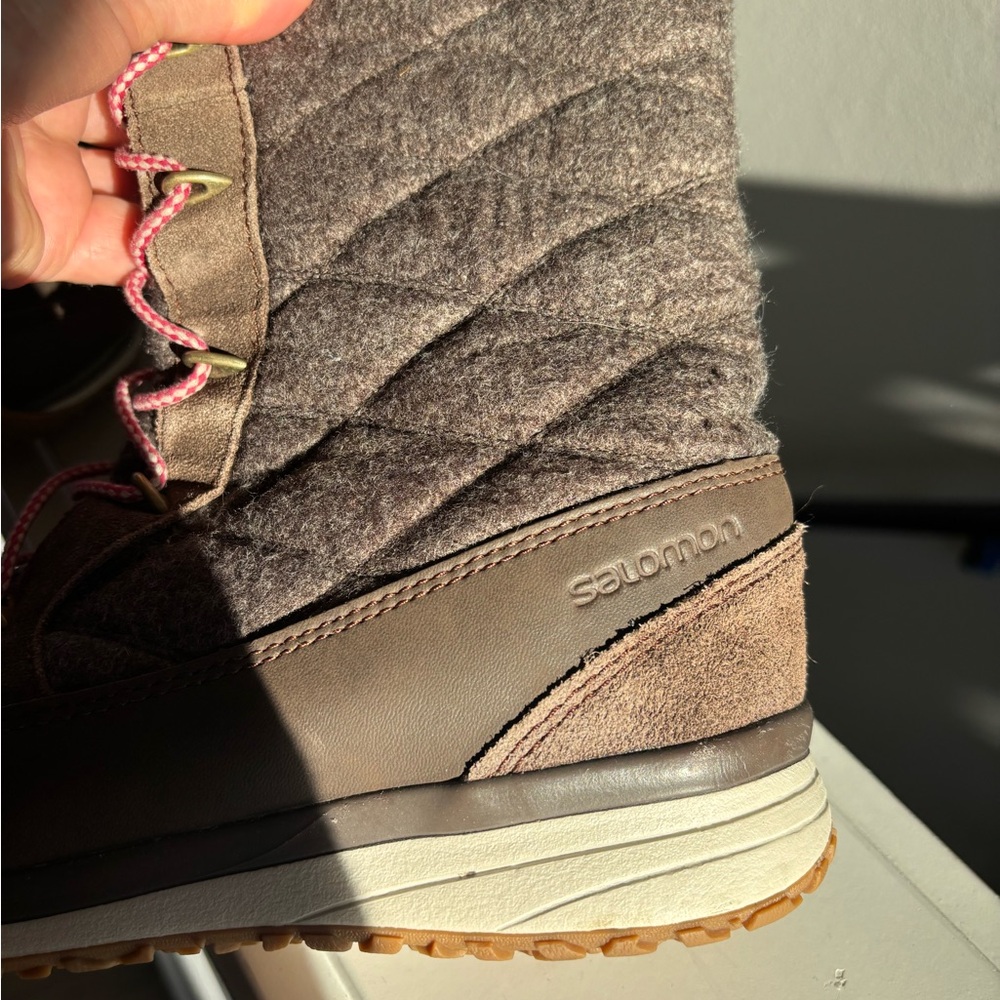 NWOT Salomon Brown and Red Lace Up Boots - Picture 5 of 8